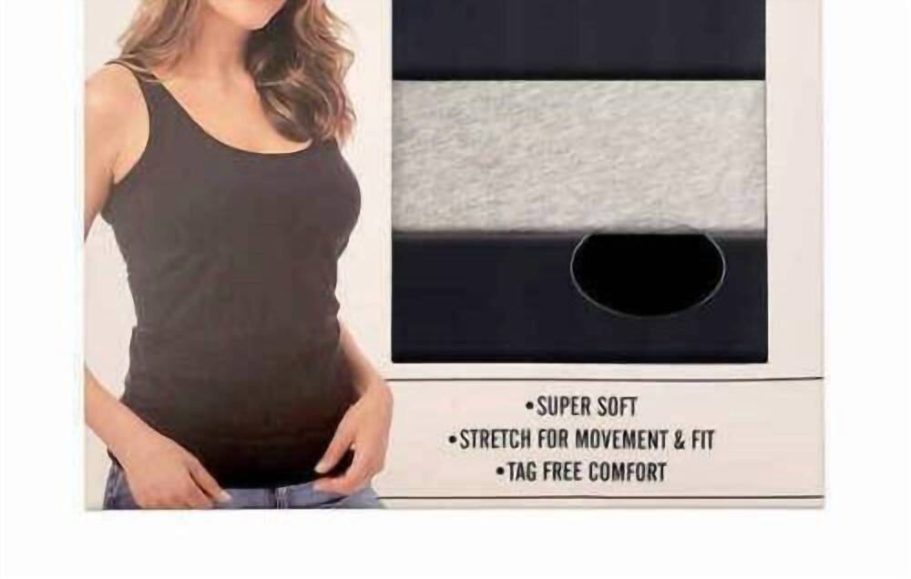 NEW LUCKY BRAND women's cotton stretch tank - 3-pack in assorted